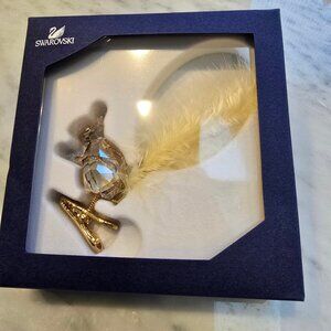 Swarovski NIB Crystal Squirrel Clip Ornament with Feather Tail